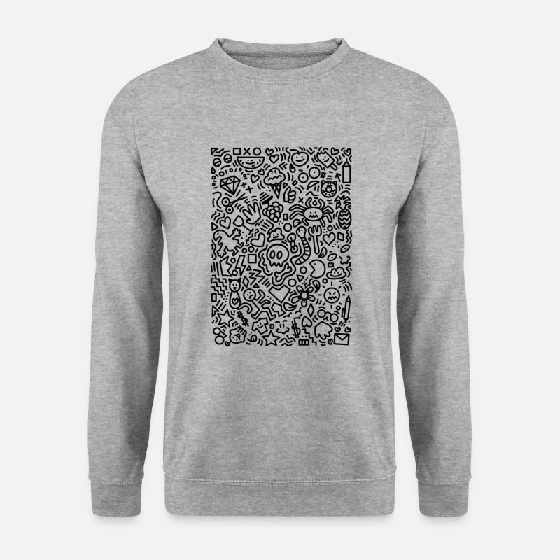 KRITZELN - Unisex Pullover - Weißgrau meliert