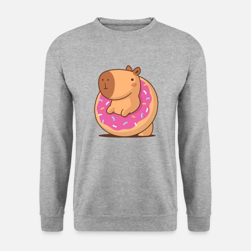 Donut-Wasserschwein - Unisex Pullover - Weißgrau meliert