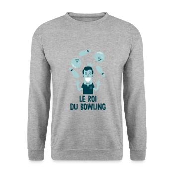 Le roi du bowling - Sweat-shirt Unisexe - gris chiné - Devant - Alina (178cm) & Michal (187cm)