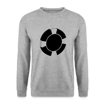 Poker Poker-Chip - Unisex Pullover - Weißgrau meliert - Vorne - Alina (178cm) & Michal (187cm)