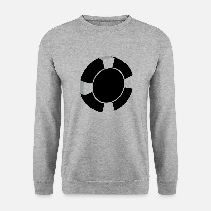 Poker Poker-Chip - Unisex Pullover - Weißgrau meliert