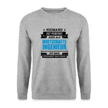 Fun Wirtschaftsingenieur - Unisex Pullover - Weißgrau meliert - Vorne - Alina (178cm) & Michal (187cm)