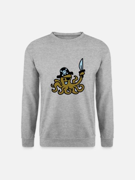 Pirat Otkopus 3 - Unisex Pullover - Weißgrau meliert