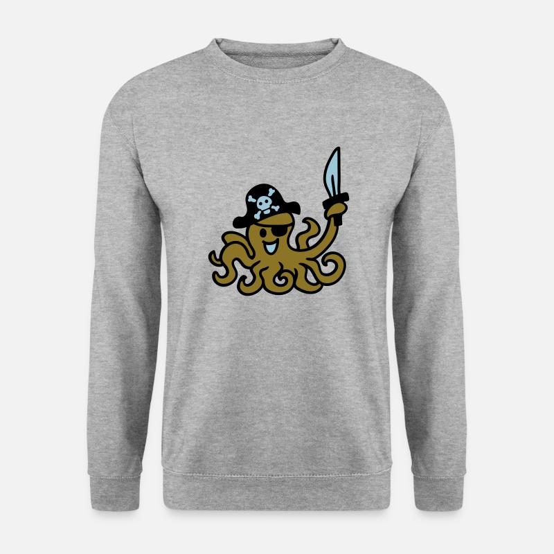 Pirat Otkopus 3 - Unisex Pullover - Weißgrau meliert