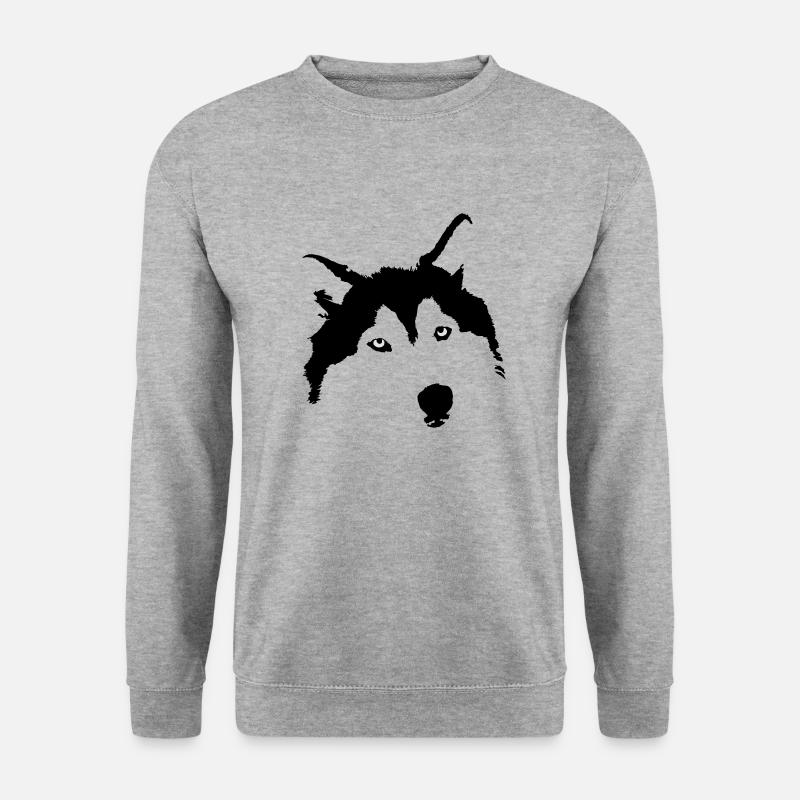 husky - Unisex Pullover - Weißgrau meliert