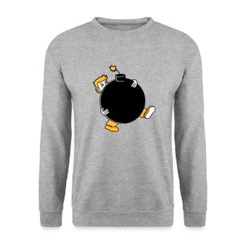 bomb explosion explode tnt dynamite dangerous - Unisex Sweatshirt - salt & pepper - Front - Alina (178cm) & Michal (187cm)