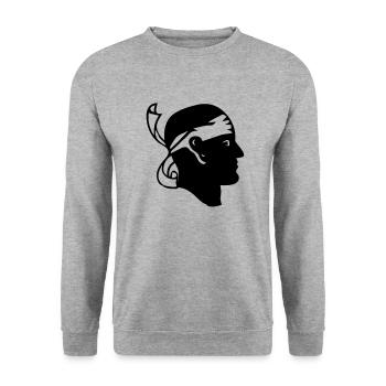 Quattro Mori - Unisex Pullover - Weißgrau meliert - Vorne - Alina (178cm) & Michal (187cm)