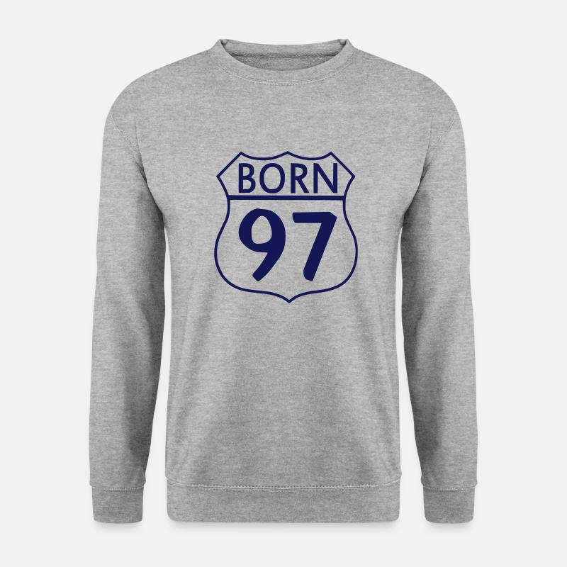 Born 1997 (ID:005001) - Unisex Pullover - Weißgrau meliert