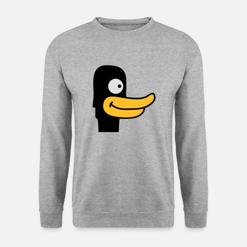 Duck Face - Unisex Pullover - Weißgrau meliert