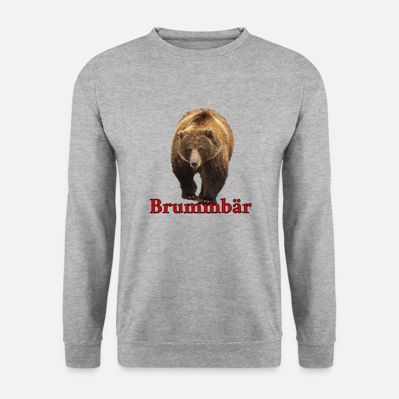Brummbär - Unisex Pullover - Weißgrau meliert