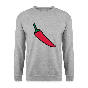 piment dessin de légume paprika espelette - Sweat-shirt Unisexe - gris chiné - Devant - Alina (178cm) & Michal (187cm)