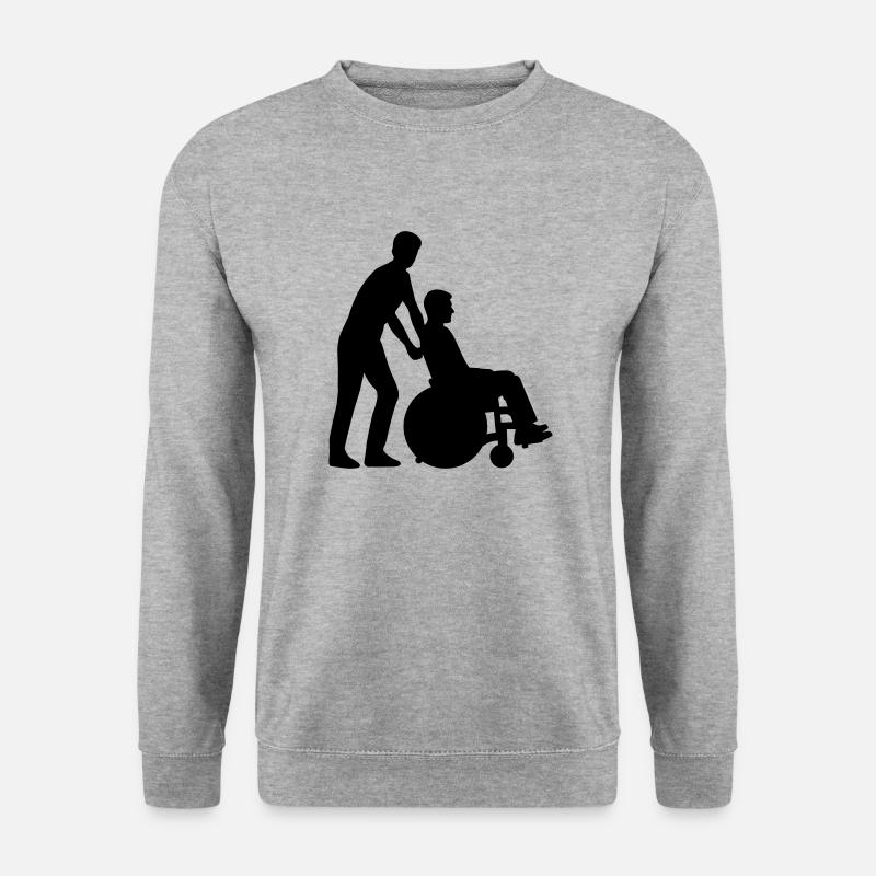 Rollstuhl - Unisex Pullover - Weißgrau meliert