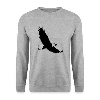 Adler - Unisex Pullover - Weißgrau meliert - Vorne - Alina (178cm) & Michal (187cm)