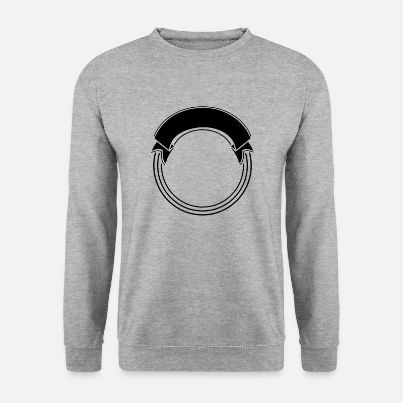 Banner Kreis Bogen Kranz Rahmen Fotorahmen Vorlage - Unisex Pullover - Weißgrau meliert