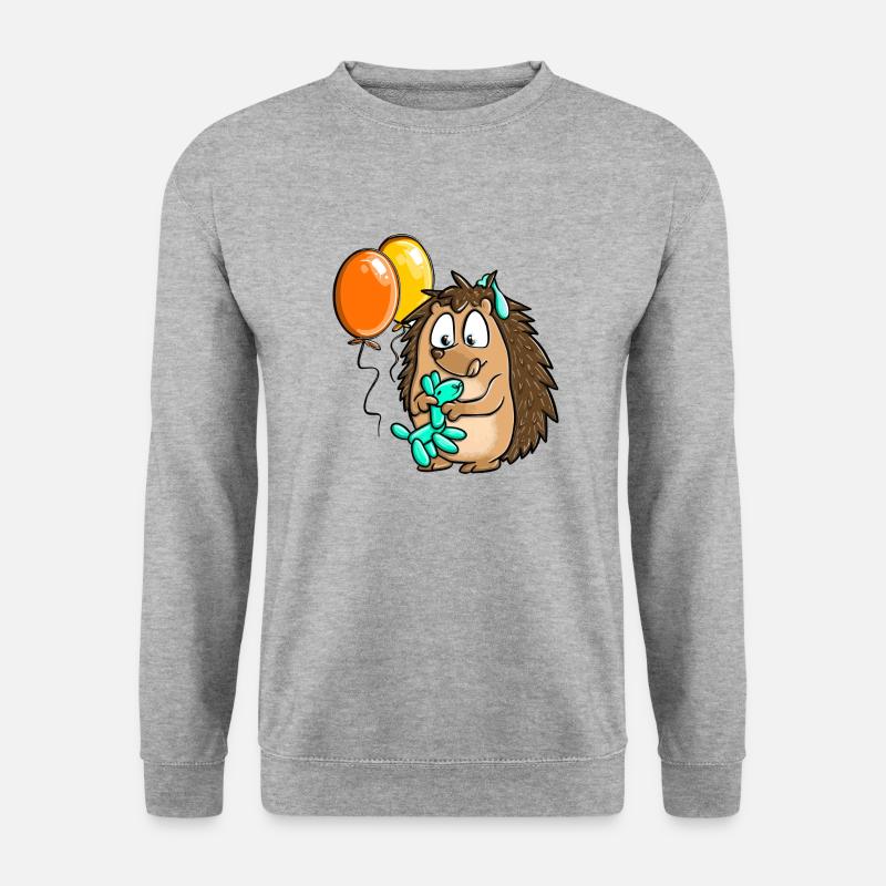 Paulchen Peng Igel Ballons Design Statement - Unisex Pullover - Weißgrau meliert