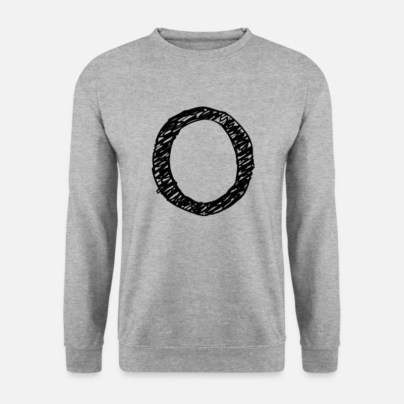O - Unisex Pullover - Weißgrau meliert