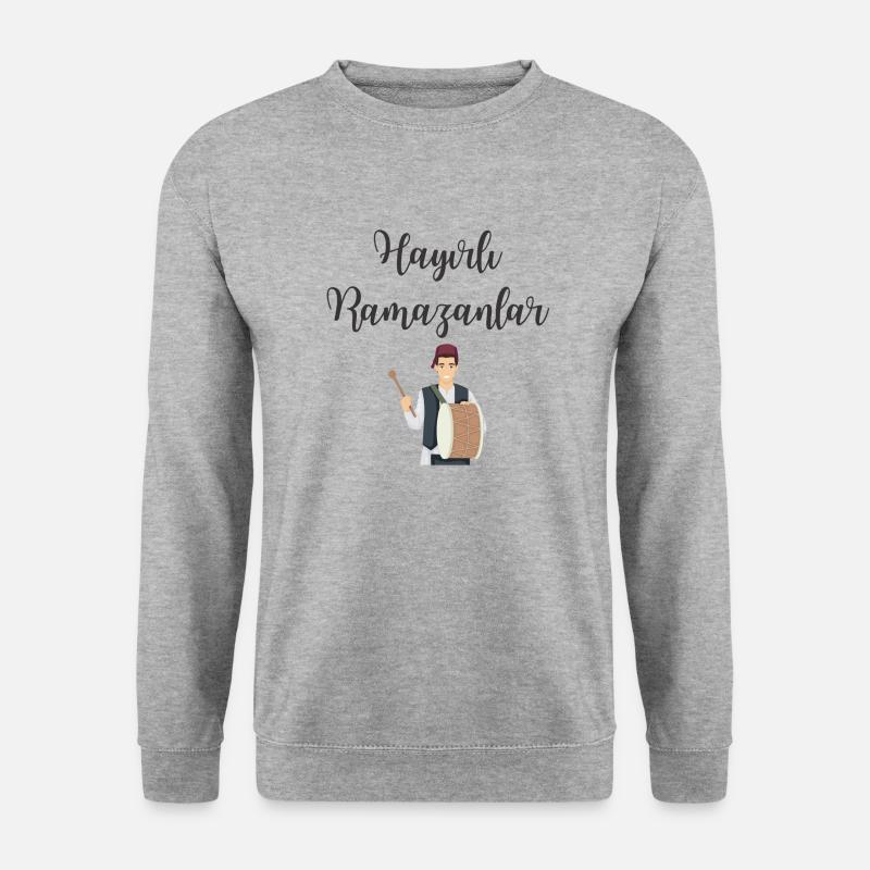Hayirli Ramazanlar/Ramadan/Islam /Bayram/Türkisch - Unisex Pullover - Weißgrau meliert