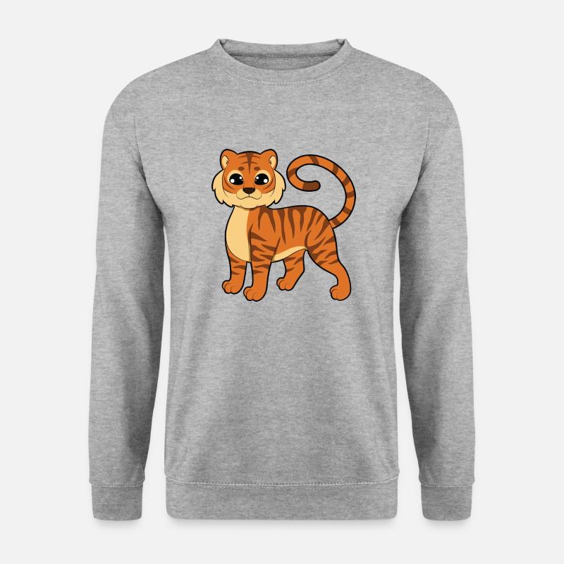 Tiger - Unisex Pullover - Weißgrau meliert