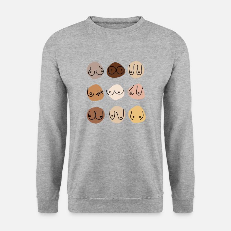 Boobs same but different - Unisex Pullover - Weißgrau meliert