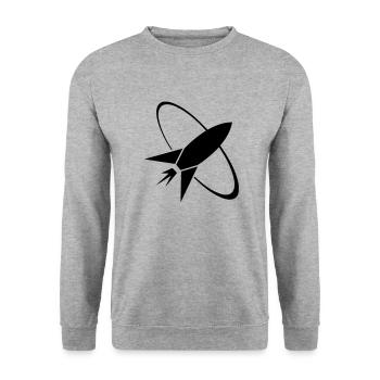 manobalogo - Unisex Pullover - Weißgrau meliert - Vorne - Alina (178cm) & Michal (187cm)