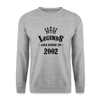 Legends are Born in 2002 - Unisex Sweatshirt - salt & pepper - Front - Alina (178cm) & Michal (187cm)