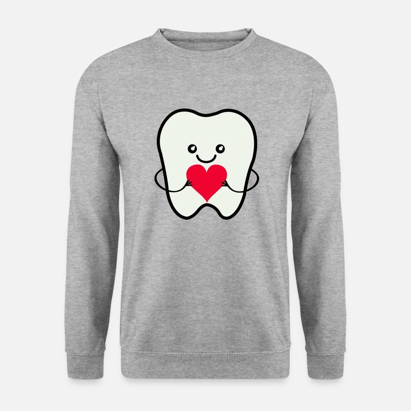 Zahn Smile Love - Unisex Pullover - Weißgrau meliert
