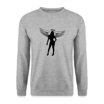 Angel Hot Girl - Unisex Sweatshirt - salt & pepper - Front - Alina (178cm) & Michal (187cm)
