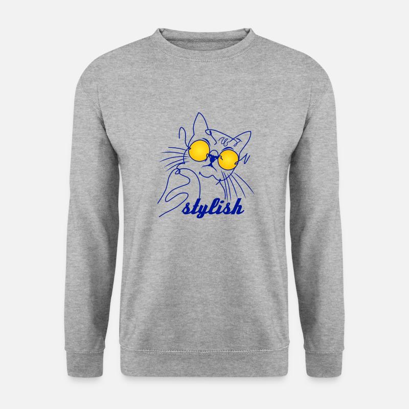 Katzenjunge - Unisex Pullover - Weißgrau meliert