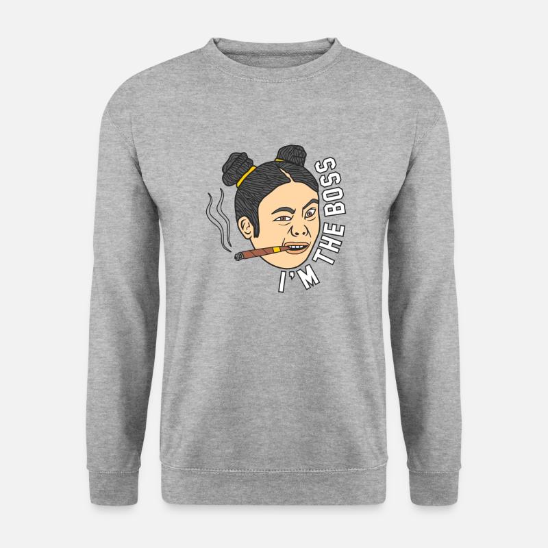 I M THE BOSS - Unisex Pullover - Weißgrau meliert