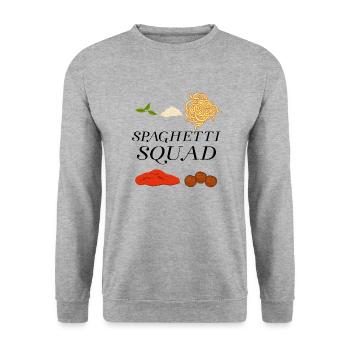 Spaghetti Squad Noodles Pasta Fan Funny Quote - Unisex Sweatshirt - salt & pepper - Front - Alina (178cm) & Michal (187cm)