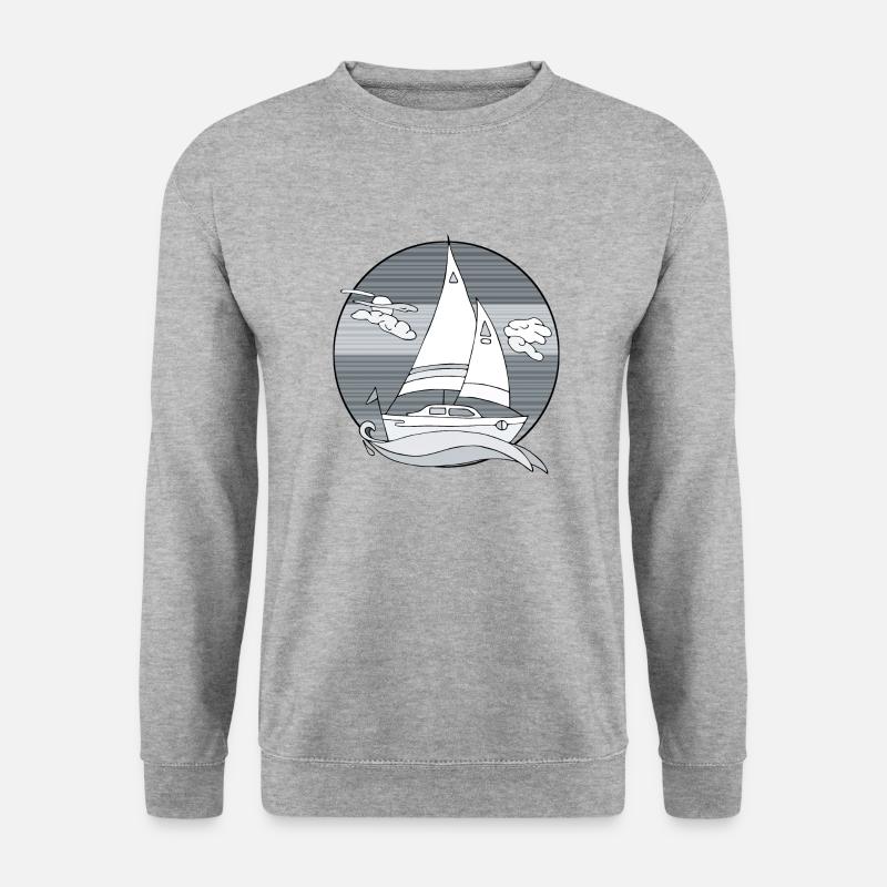 Segelboot - Unisex Pullover - Weißgrau meliert