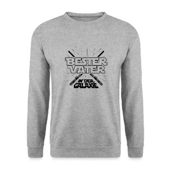 Bester Vater in der Galaxy Vatertag Papa Geschenk - Unisex Pullover - Weißgrau meliert - Vorne - Alina (178cm) & Michal (187cm)
