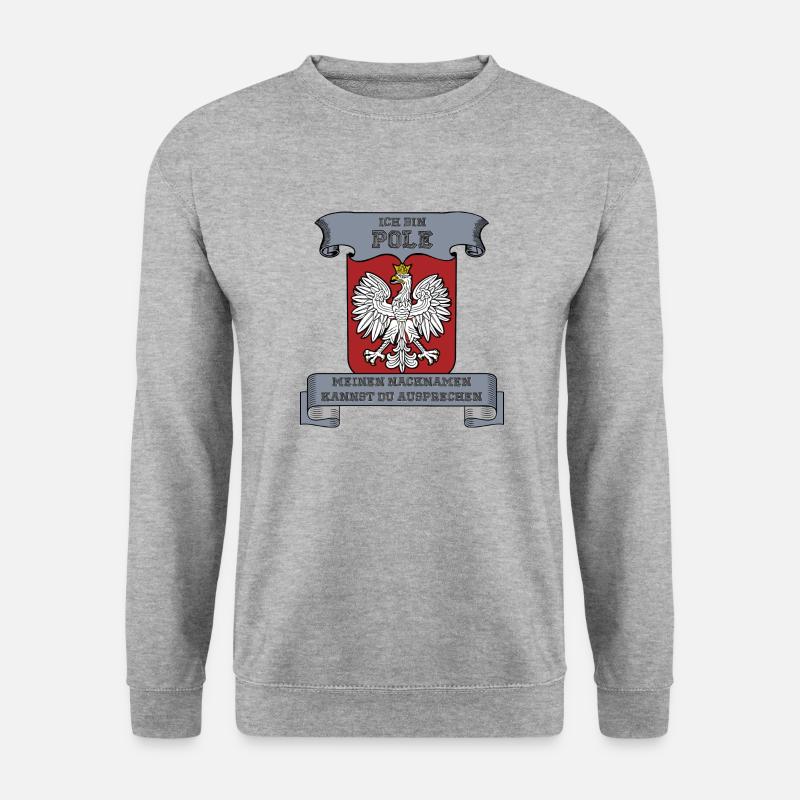 ich bin Pole - Unisex Pullover - Weißgrau meliert