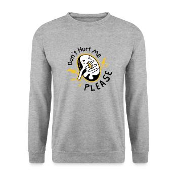 Ne me blesse pas - Sweat-shirt Unisexe - gris chiné - Devant - Alina (178cm) & Michal (187cm)