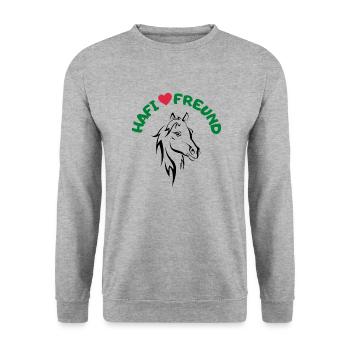 Hafi Liebe - Unisex Pullover - Weißgrau meliert - Vorne - Alina (178cm) & Michal (187cm)