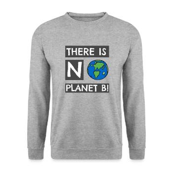 There is no Planet B! - Unisex Pullover - Weißgrau meliert - Vorne - Alina (178cm) & Michal (187cm)