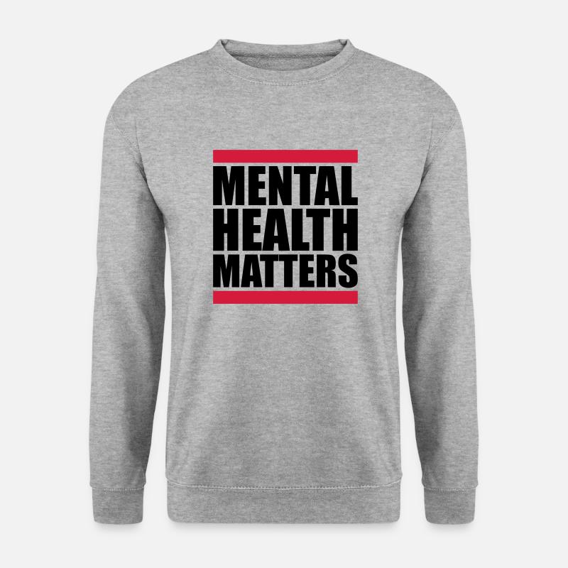 mental health matters Zitat - Unisex Pullover - Weißgrau meliert