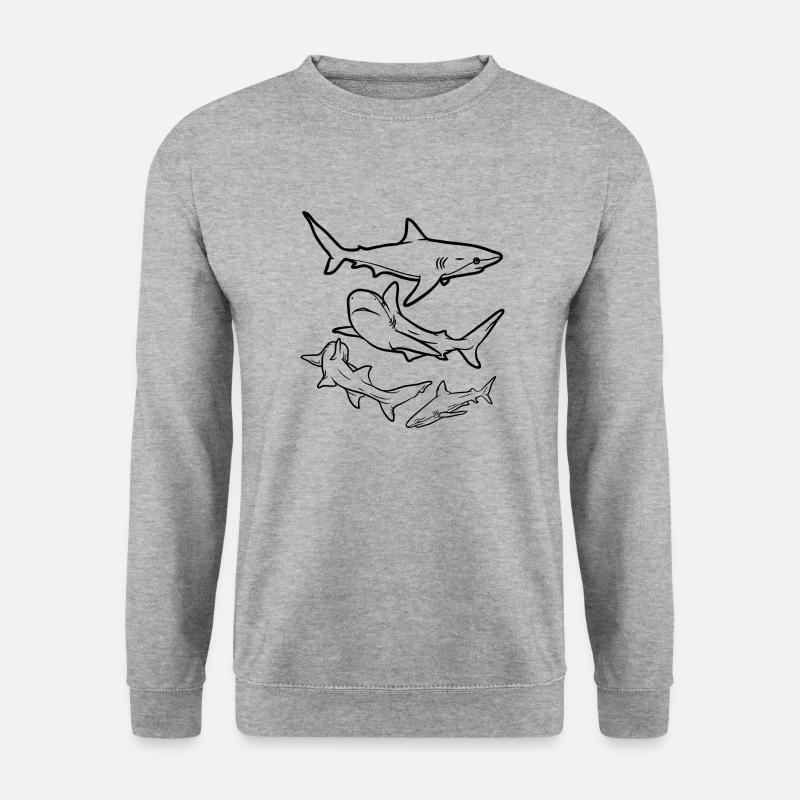 Haie - Unisex Pullover - Weißgrau meliert