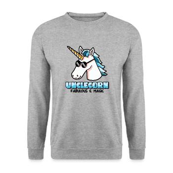 Unclecorn Sunglasses Uncle Unicorn Gift - Unisex Sweatshirt - salt & pepper - Front - Alina (178cm) & Michal (187cm)