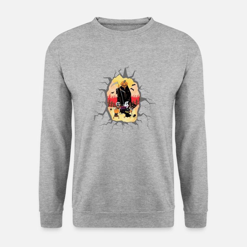 Halloween Motiv 2 - Unisex Pullover - Weißgrau meliert