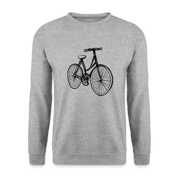 Vélo Doodle Bicyclettes Cycling Silhouette 8 - Sweat-shirt Unisexe - gris chiné - Devant - Alina (178cm) & Michal (187cm)