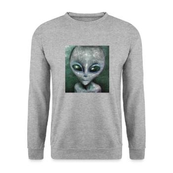 Alien - Unisex Sweatshirt - salt & pepper - Front - Alina (178cm) & Michal (187cm)