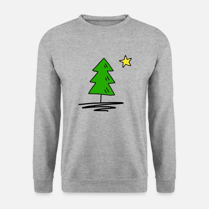 Tannenbaum - Unisex Pullover - Weißgrau meliert