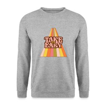 Take it Easy - Unisex Pullover - Weißgrau meliert - Vorne - Alina (178cm) & Michal (187cm)