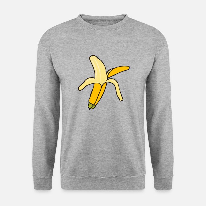 Banane - Unisex Pullover - Weißgrau meliert