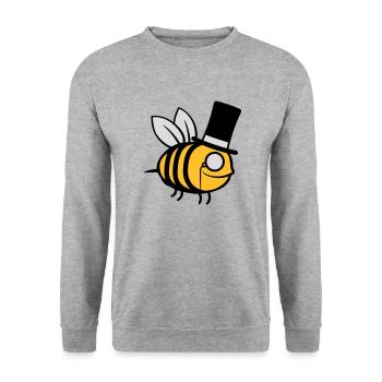 Chapeau haut de forme Sir Bee - Sweat-shirt Unisexe - gris chiné - Devant - Alina (178cm) & Michal (187cm)