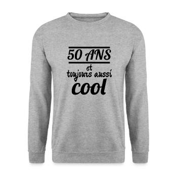 50 ans et toujours aussi cool - Sweat-shirt Unisexe - gris chiné - Devant - Alina (178cm) & Michal (187cm)