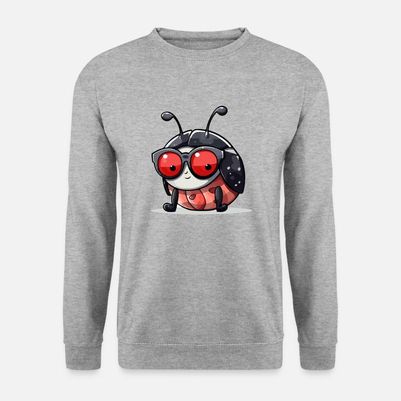 Aki Marienkäfer - Unisex Pullover - Weißgrau meliert
