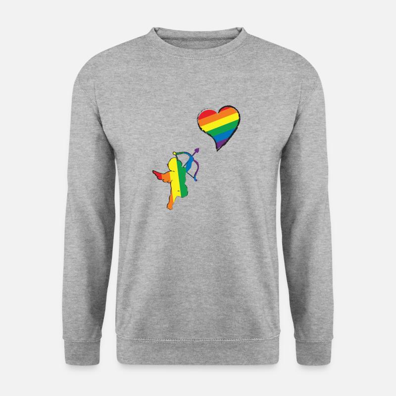 Amor LGBT-Flagge - Unisex Pullover - Weißgrau meliert