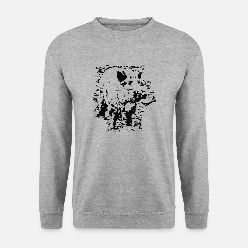 Wildschwein Wildsau Schwein Sau Schweine - Unisex Pullover - Weißgrau meliert